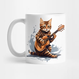 Bengal Cat Playing Guitar Mug